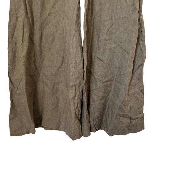 Lotta Stennson Rare Brown Wide Leg Hip Slinger Boho Coastal Grandma Linen Pants - Picture 6 of 8
